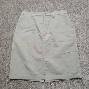 Lee Casuals Khaki Pencil Skirt Cotton Wrinkle Free 12 Petite